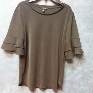 Black Banana Republic Top With Ruffled Sleeves